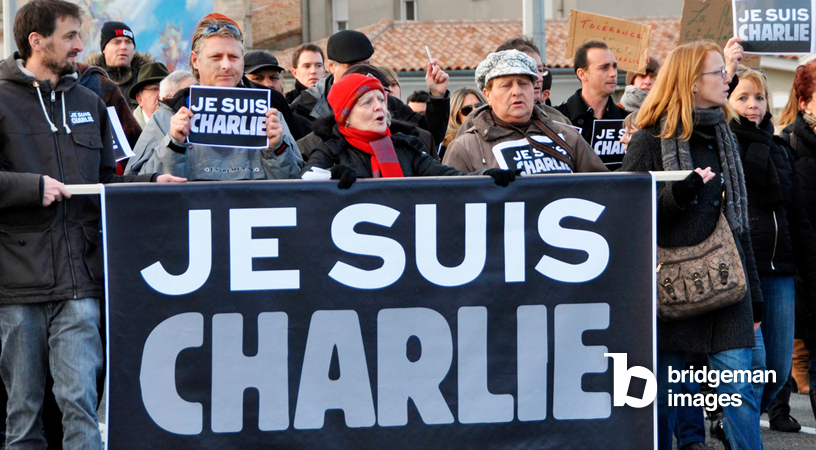Marsch in Frankreich mit dem Slogan "Je suis Charlie "