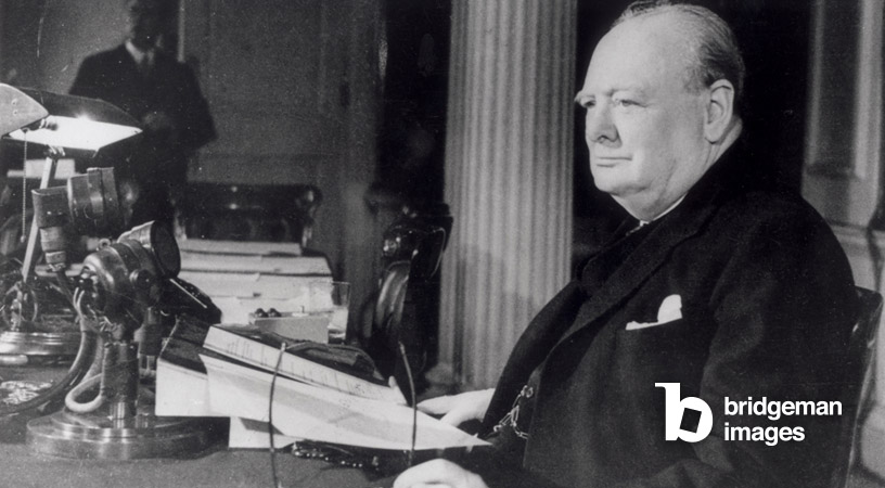 Winston Churchill macht seine Übertragung zum VE-Tag