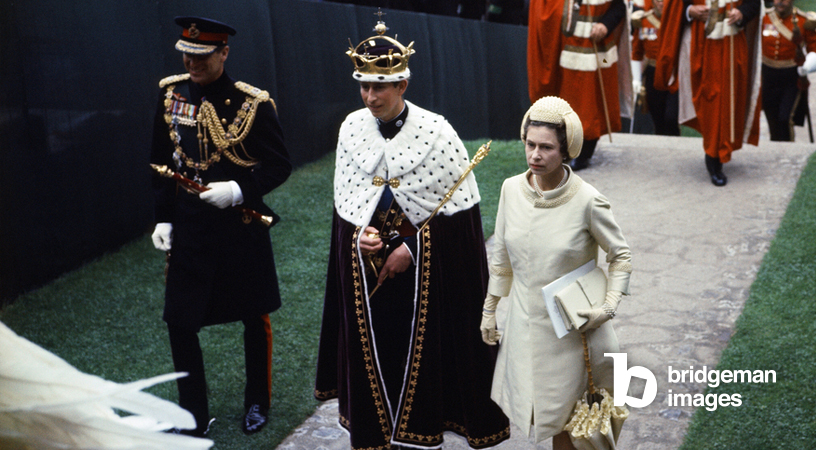 Cérémonie d'investiture du prince de Galles au château de Caernarfon, 1969 (photo)