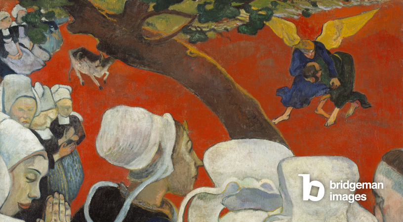 Gemälde von Gauguin, das Jakob kämpfend mit einem Engel zeigt