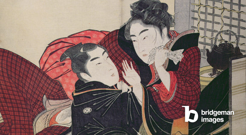 A scene from the 'Poem of the Pillow example of art Ukiyo-e 
