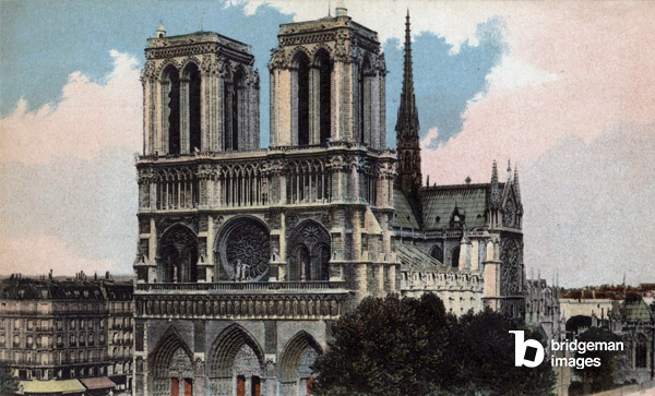 Paris: Notre Dame cathedral, postcard, c. 1910