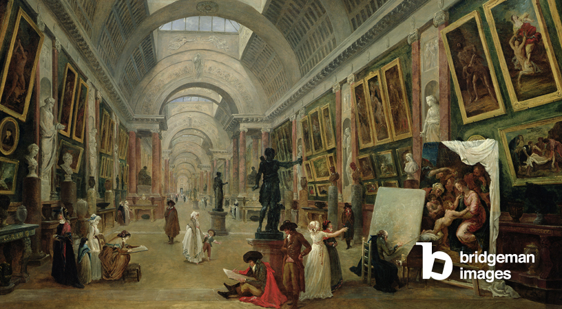 Gemälde der Ansicht der Großen Galerie des Louvre